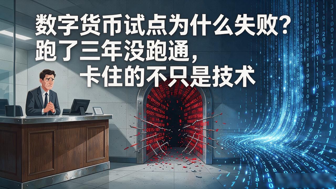 数字货币试点为什么失败？跑了三年没跑通，卡住的不只是技术