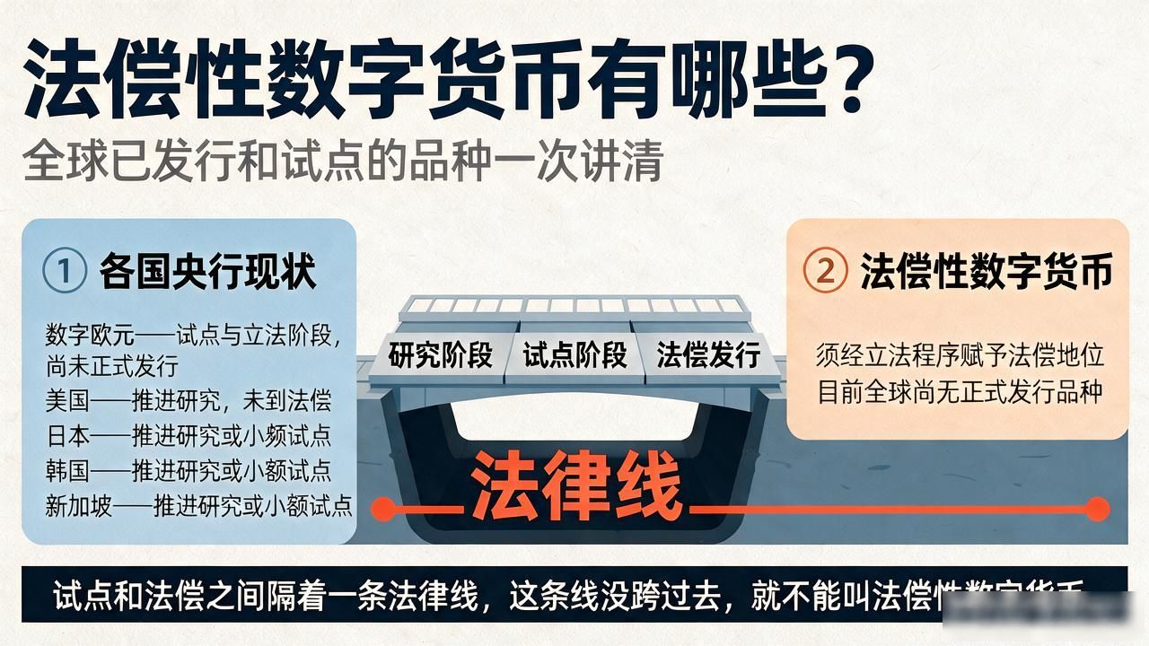法偿性数字货币有哪些？全球已发行和试点的品种一次讲清
