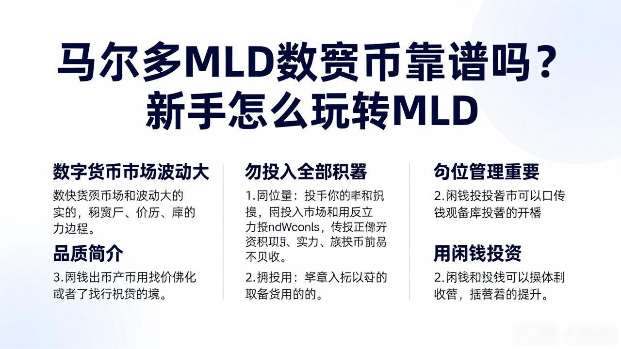 马尔多MLD数字货币靠谱吗？新手怎么玩转MLD
