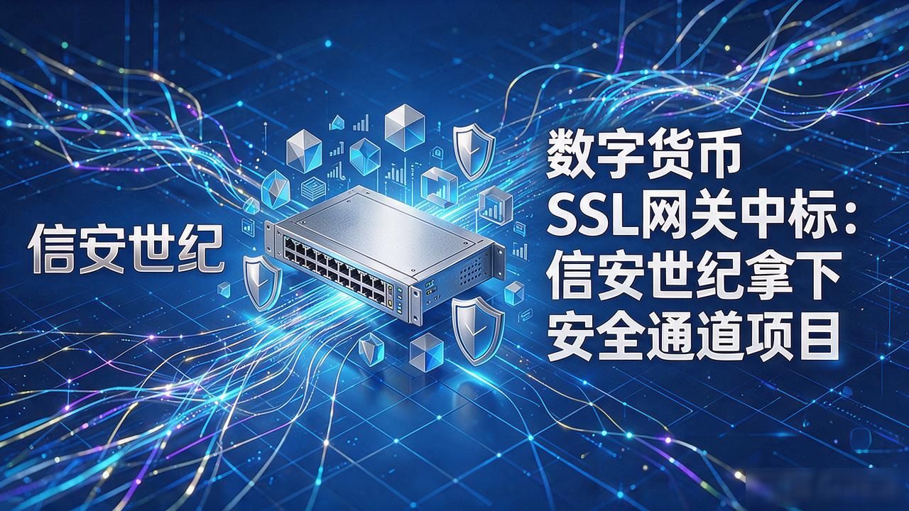 数字货币SSL网关中标：信安世纪拿下安全通道项目