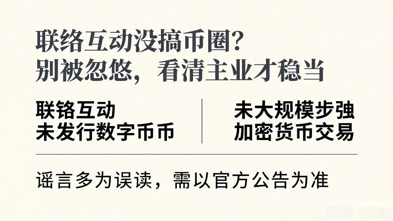 联络互动没搞币圈？别被忽悠，看清主业才稳当
