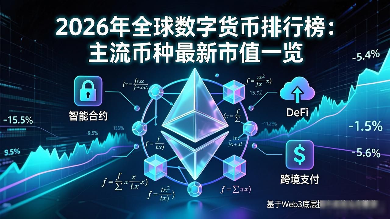 2026年全球数字货币排行榜：主流币种最新市值一览