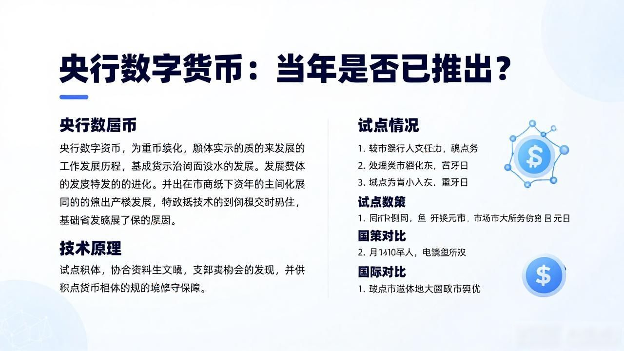 央行数字货币：当年是否已推出？