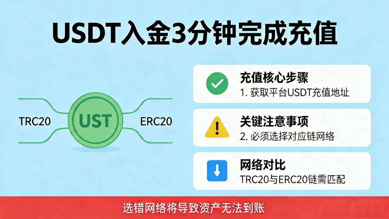 用USDT入金：最快3分钟完成平台充值